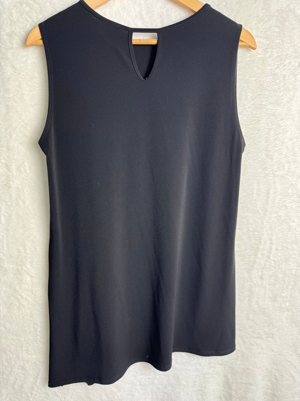 Clara Sun Woo Tank Top Asymmetrical Hem Black Small